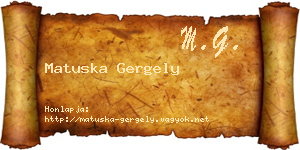Matuska Gergely névjegykártya