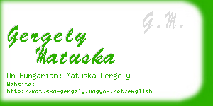 gergely matuska business card